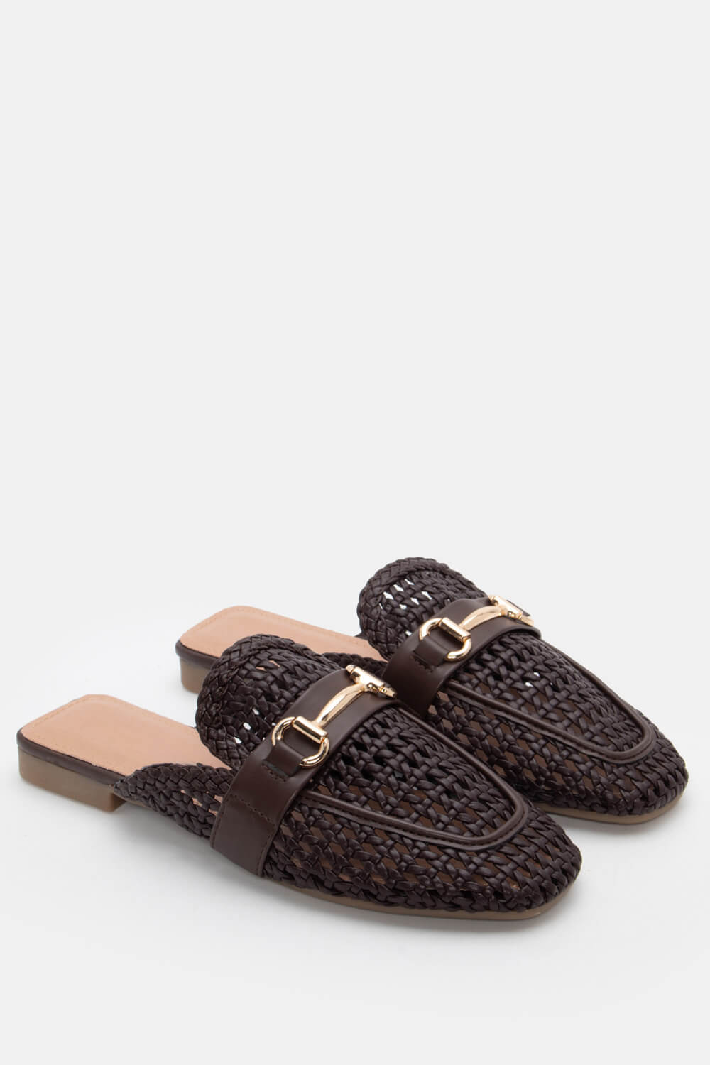 Mules Loafers με Πλεκτό Σχέδιο