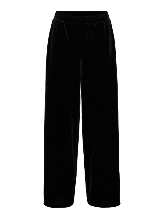 Παντελόνι Βελούδο Wide Leg Ψηλόμεσο Λάστιχο