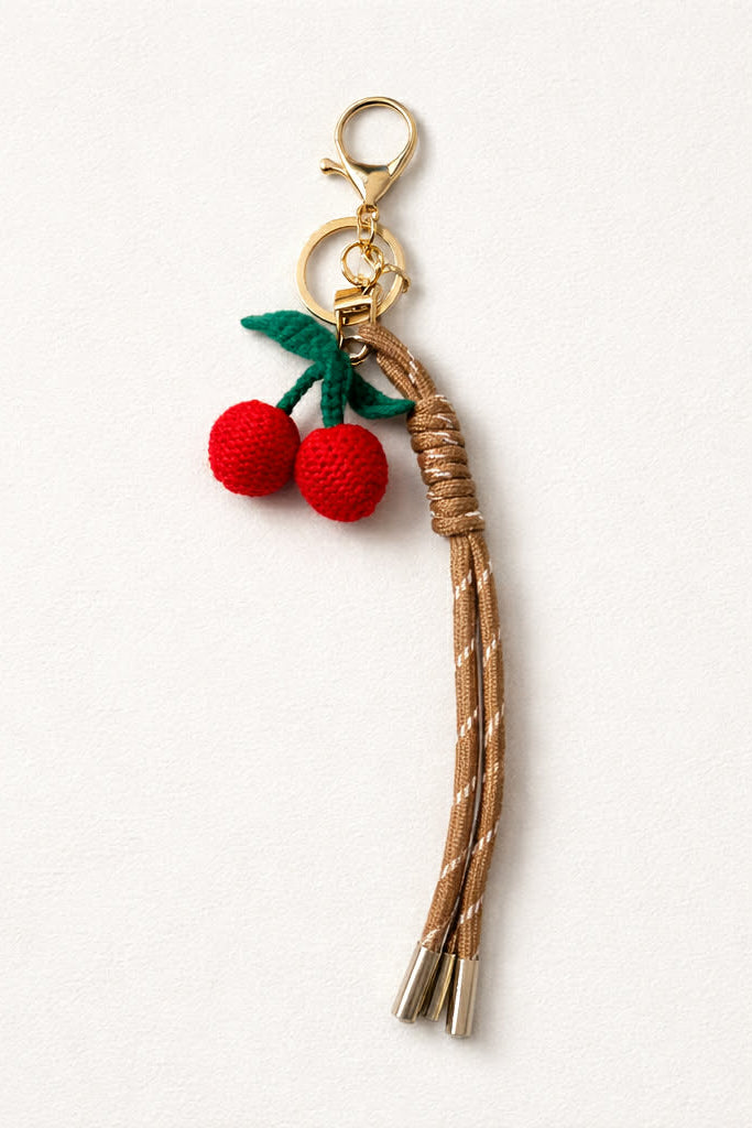 Bag Charm / Μπρελόκ με Κερασάκια & Κορδόνι