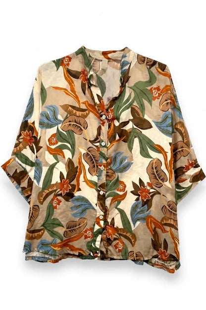 Πουκάμισο Μουσελίνα Tropical Print