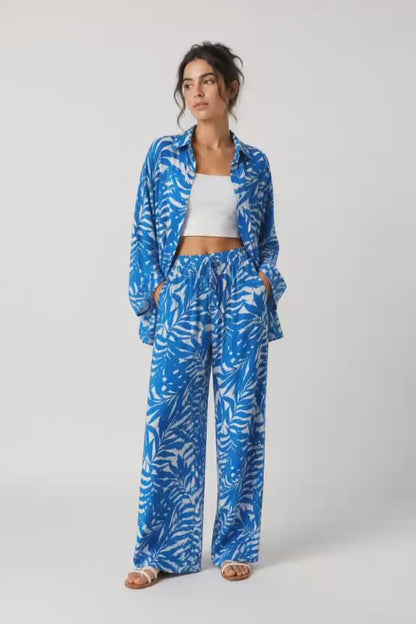 Σετ Tropical Print Πουκάμισο & Παντελόνι