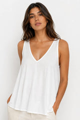 Αμάνικη Μπλούζα Oversized V-neck Tencel