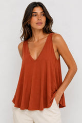 Αμάνικη Μπλούζα Oversized V-neck Tencel
