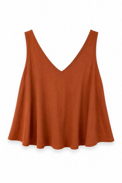 Αμάνικη Μπλούζα Oversized V-neck Tencel