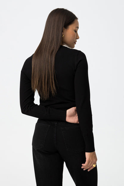 Tiffosi Εφαρμοστό Πουλόβερ με Στρας Κοντό Μήκος πίσω όψη