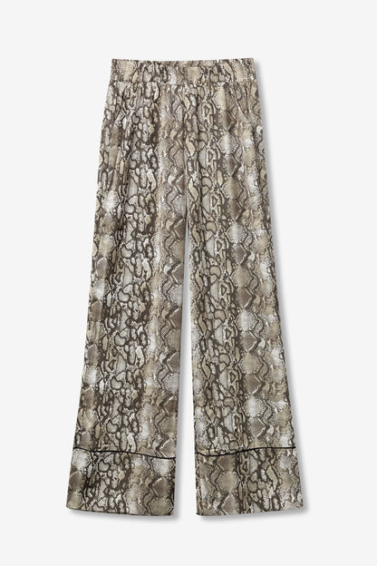 Tiffosi Φαρδύ Παντελόνι Animal Print Ψηλόμεσο με Λάστιχο