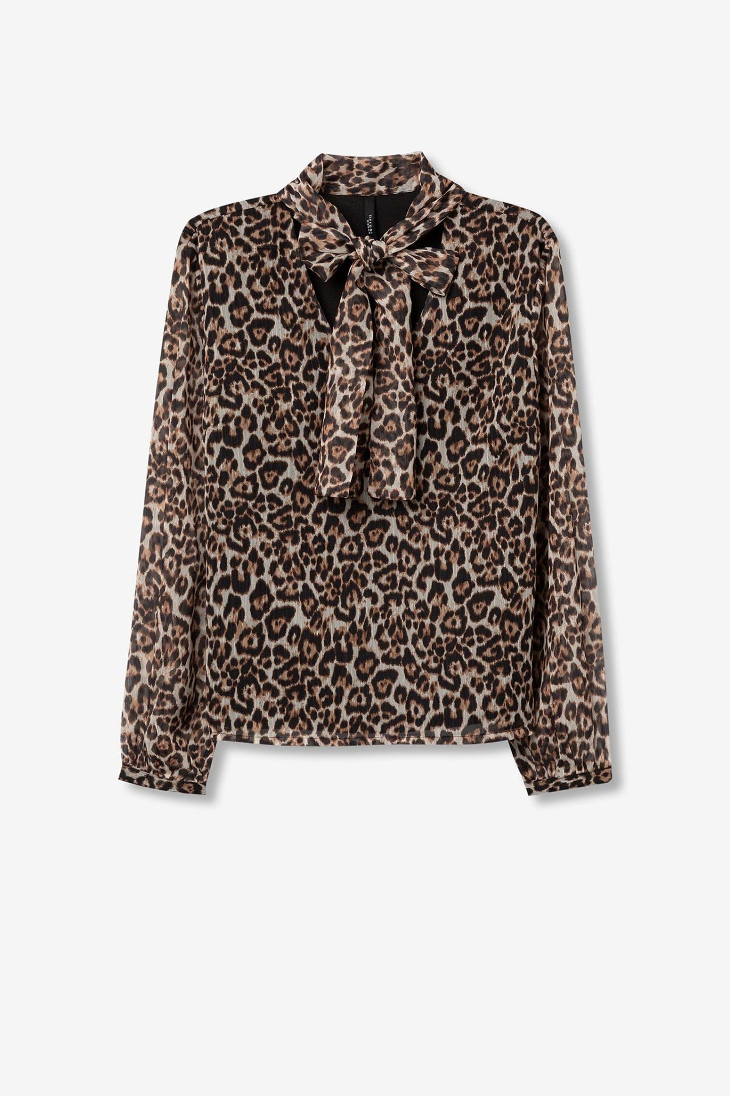 Tiffosi γυναικεία leopard μπλούζα με φιόγκο και V-neck