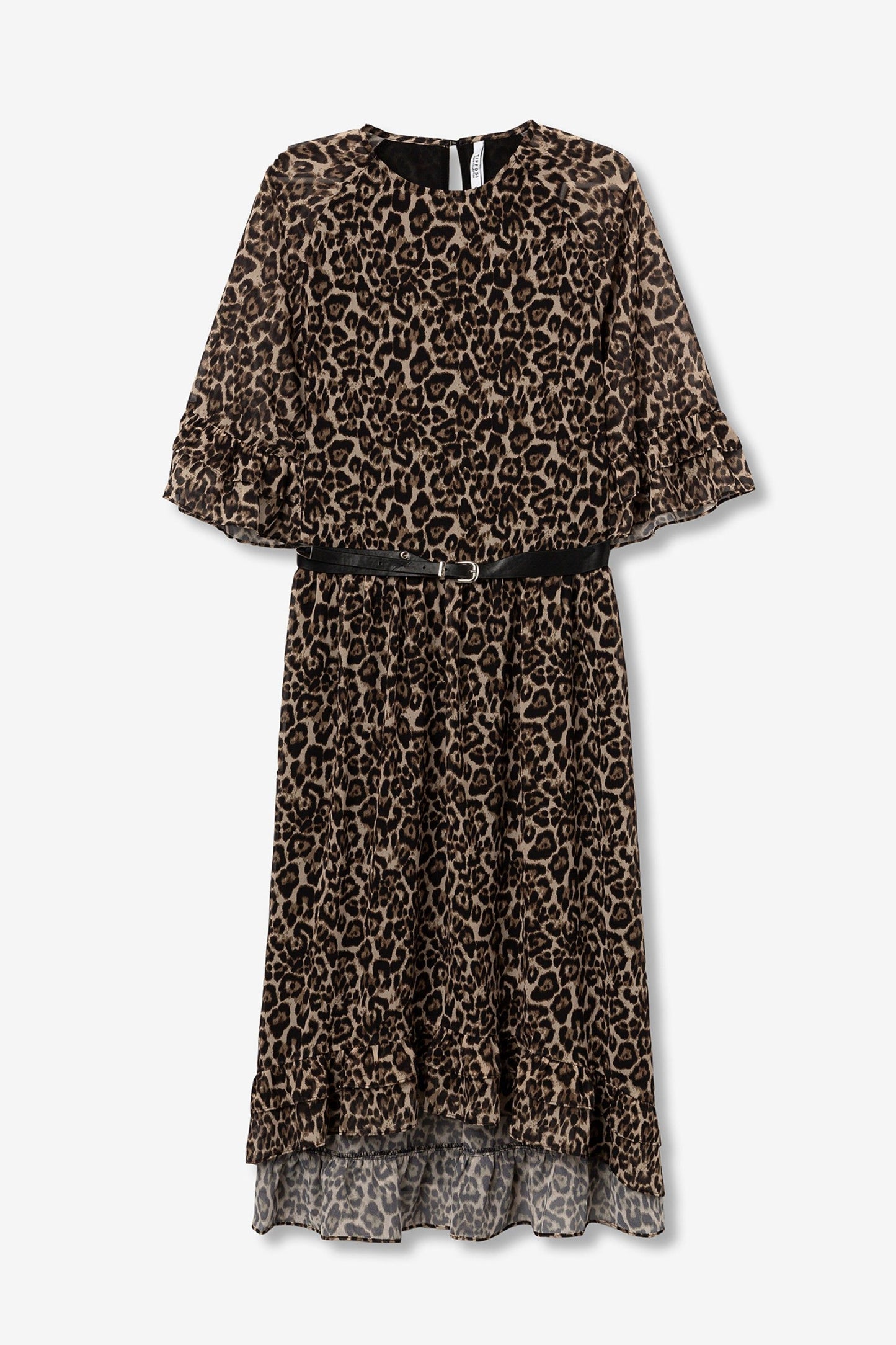 Tiffosi Γυναικείο Midi Φόρεμα Leopard Print με Ζώνη