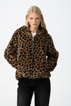 Μπουφάν Leopard από Συνθετική Γούνα
