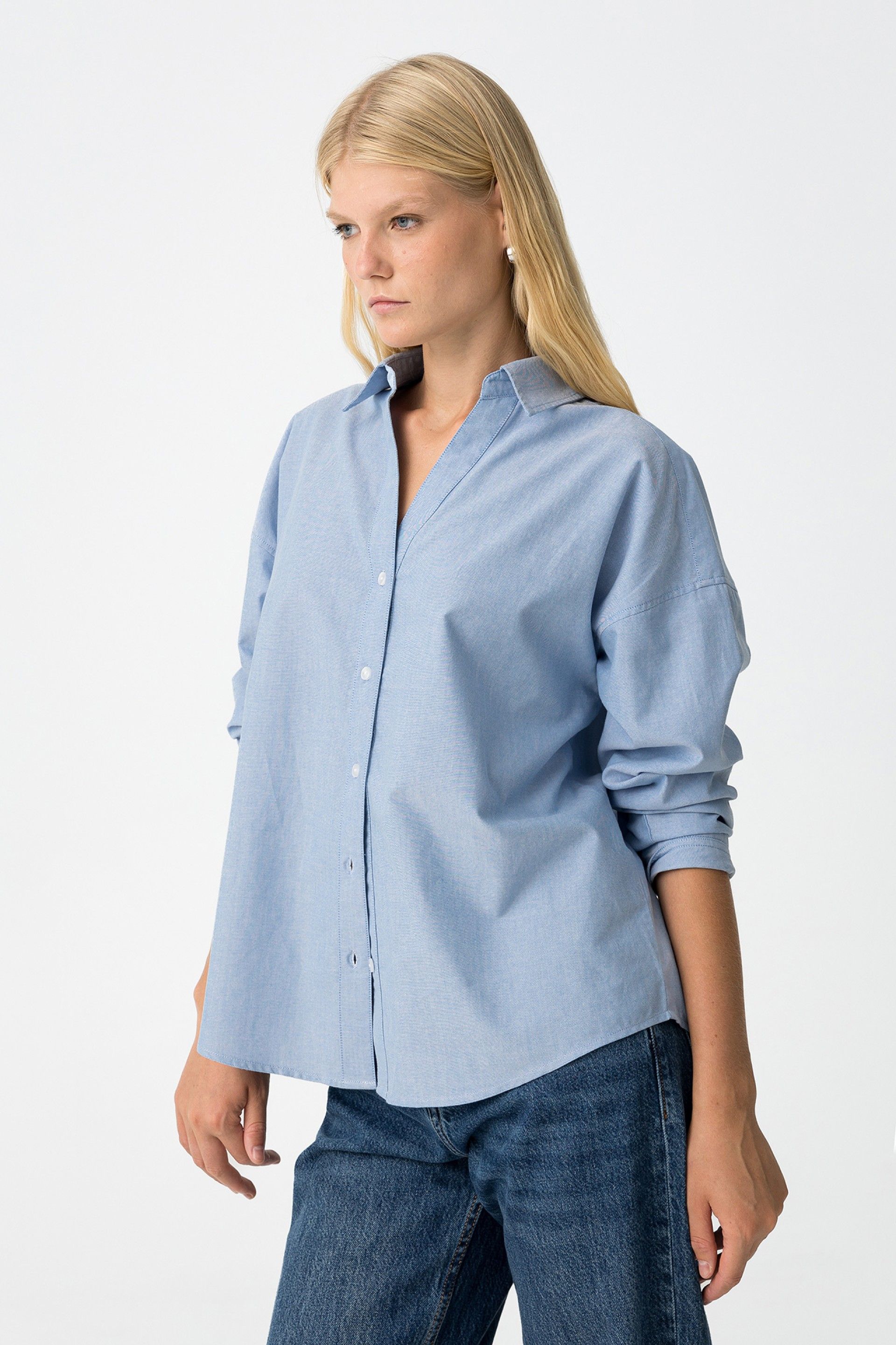 Εμφάνιση με γυναικείο relaxed fit poplin πουκάμισο Tiffosi