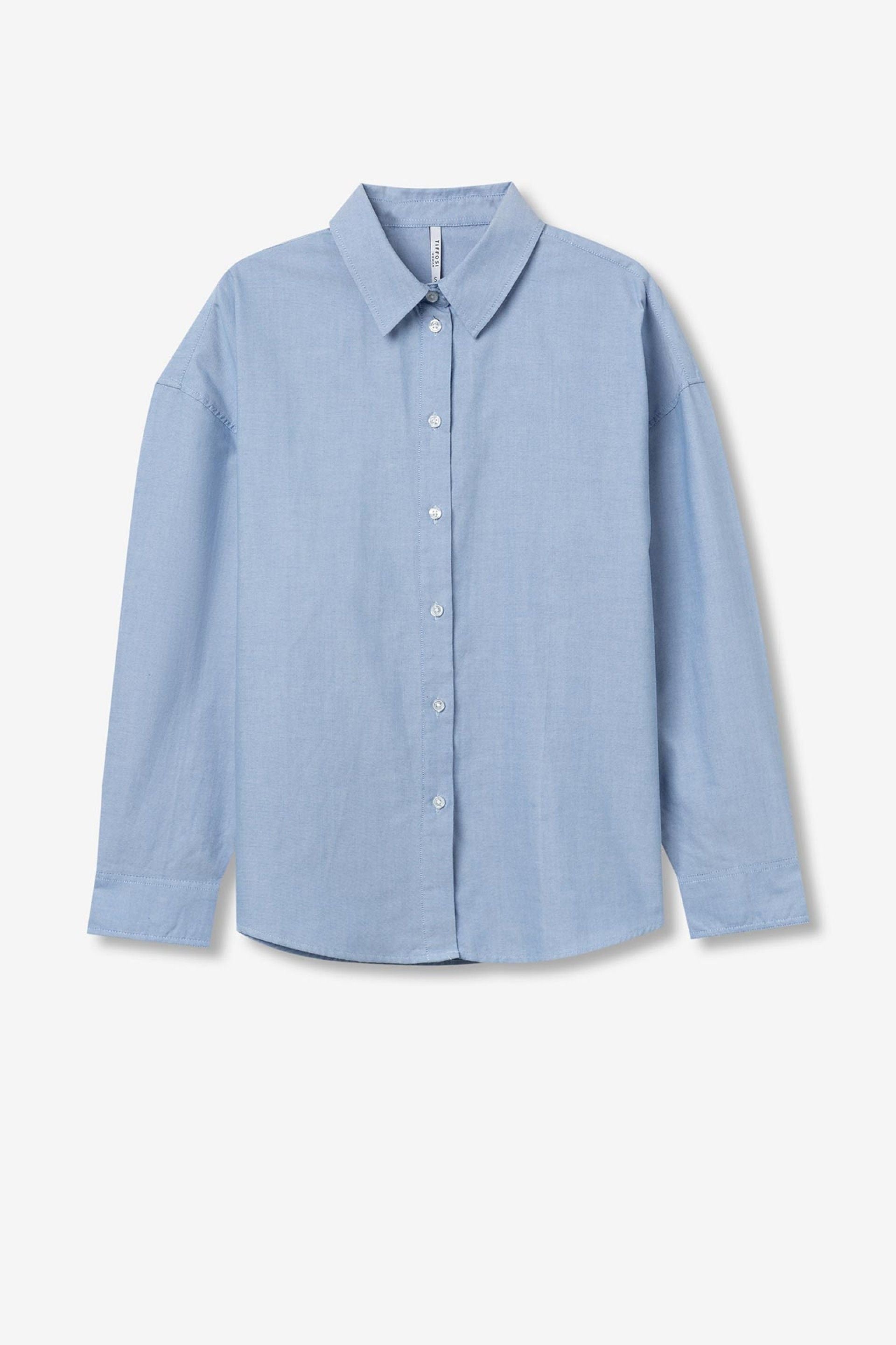 Tiffosi γυναικείο relaxed fit poplin πουκάμισο με V-neck
