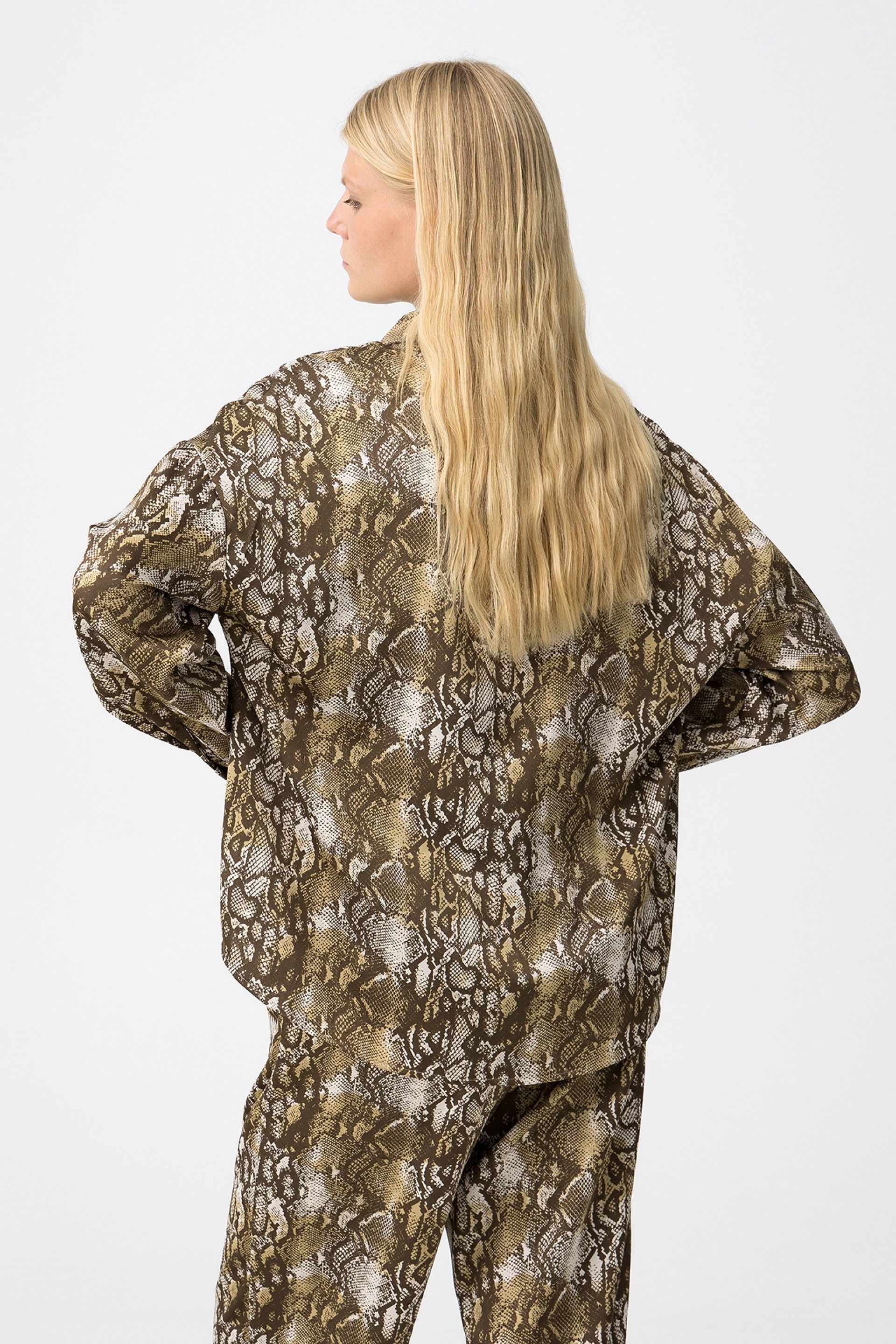 Tiffosi Satin Πουκάμισο Animal Print Χαλαρή Εφαρμογή πίσω όψη
