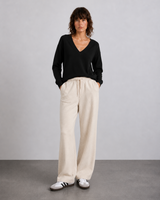 Πλεκτή Μπλούζα V-Neck Μαύρη