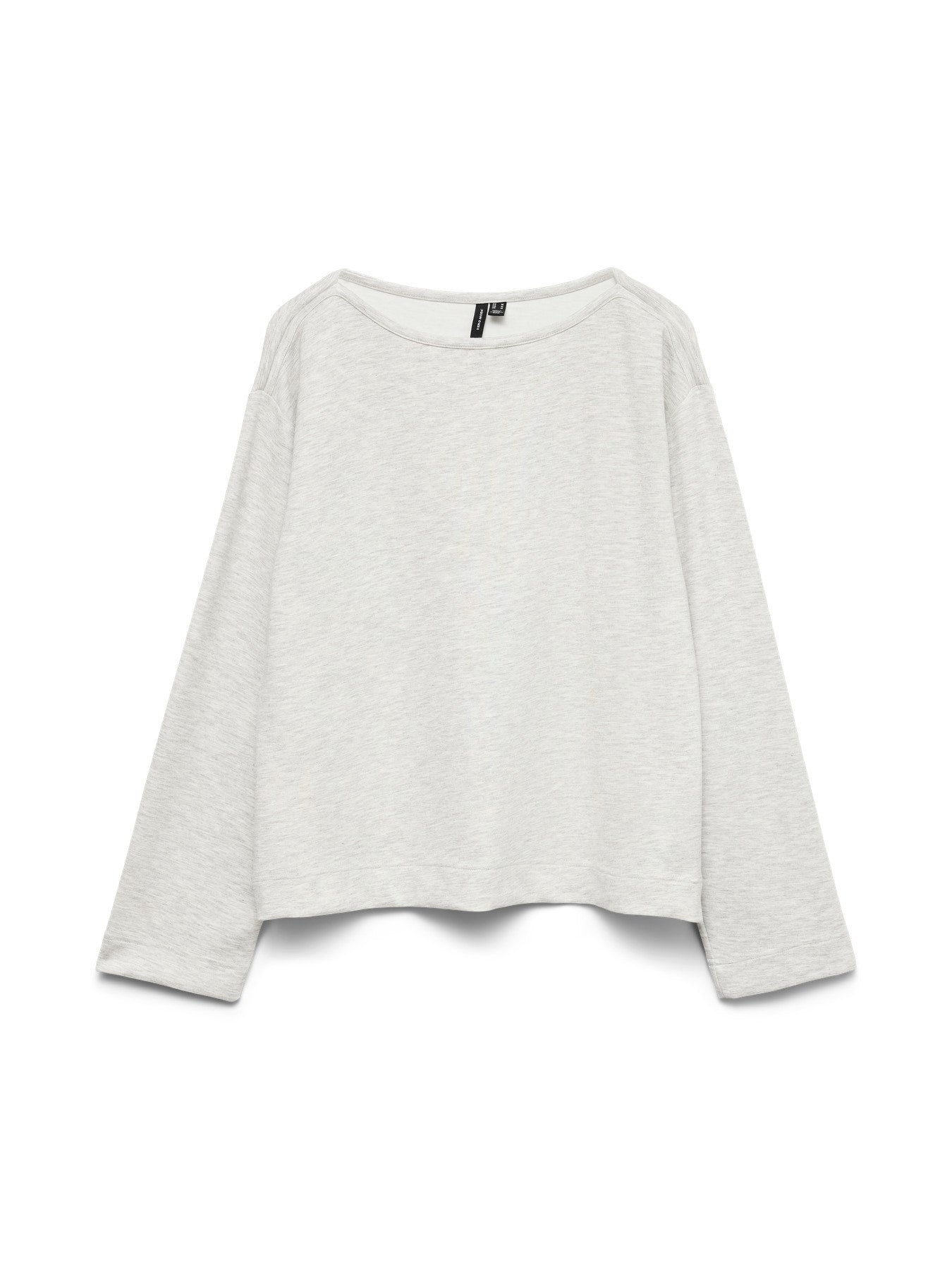 VERO MODA Γυναικεία Μπλούζα Boat Neck Μακρυμάνικη Ανοιχτό Γκρι Μελανζέ
