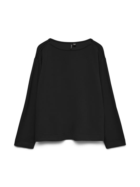 VERO MODA Γυναικεία Μπλούζα Boat Neck Μακρυμάνικη Μαύρη
