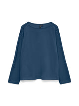 Μπλούζα Boat Neck Μακρυμάνικη Μπλε