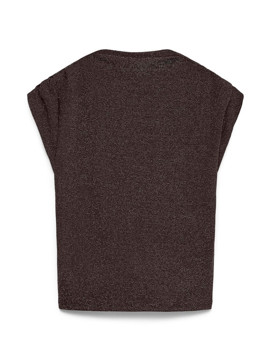 Vero Moda Γυναικεία Μπλούζα Καφέ με Διακριτική Λάμψη