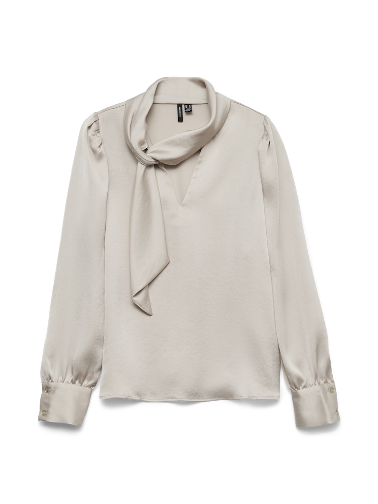 Vero Moda γυναικεία γκρι ανοιχτή μπλούζα με κόμπο και raglan μανίκια