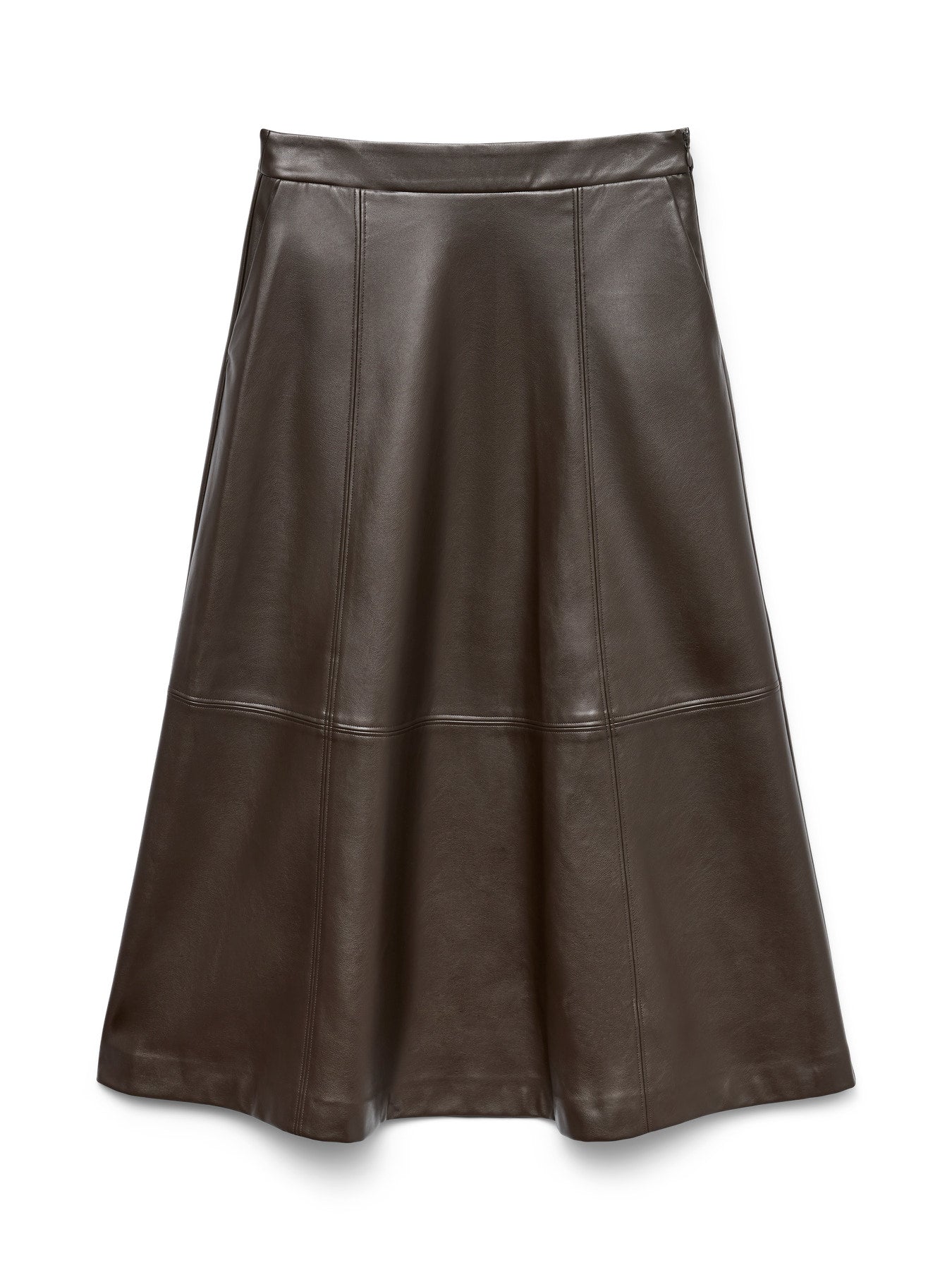 Vero Moda Γυναικεία Καφέ Maxi Φούστα από Δερματίνη