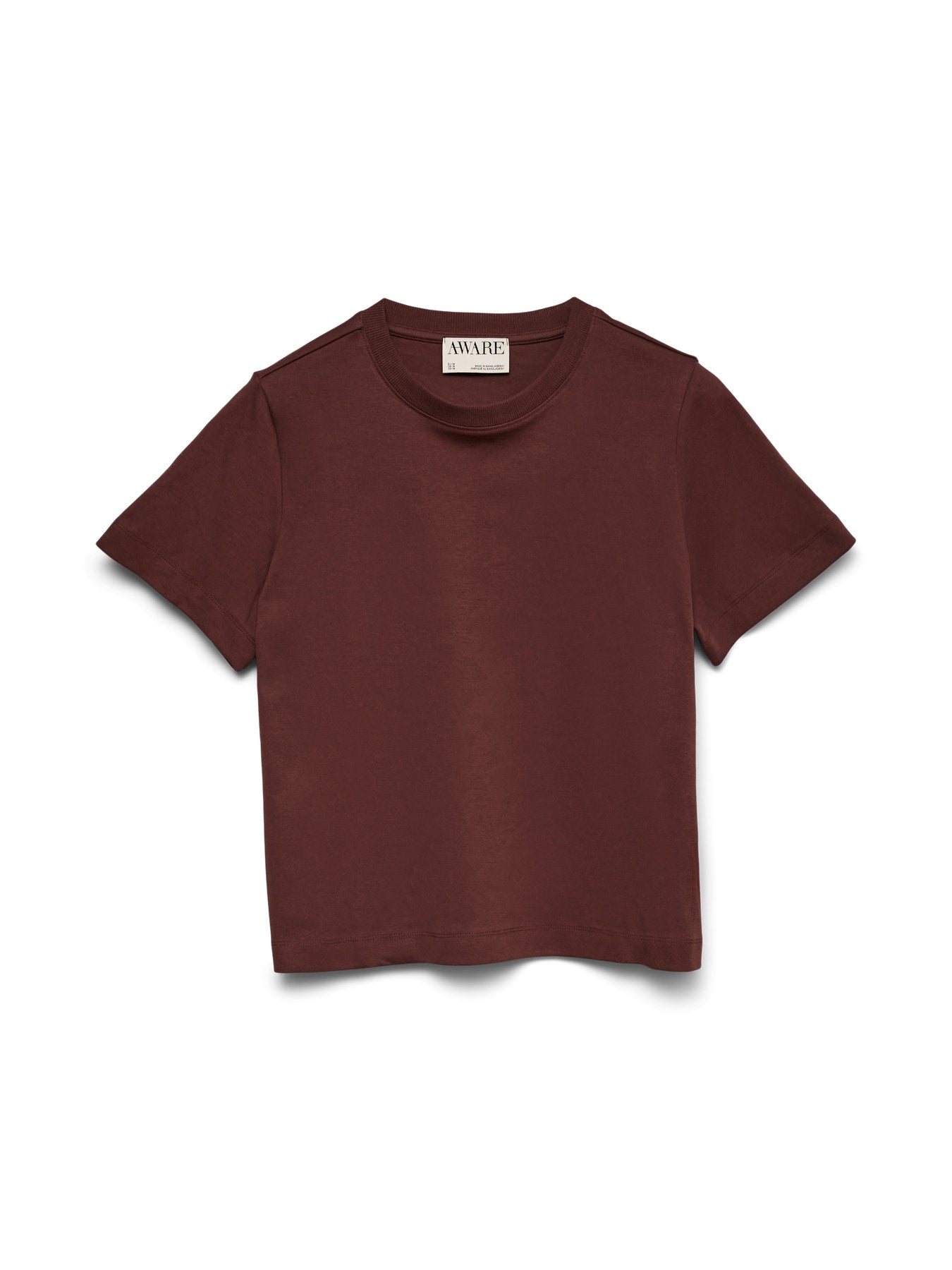Vero Moda Γυναικείο Basic T-shirt σε Μπορντώ από 100% Οργανικό Βαμβάκι 