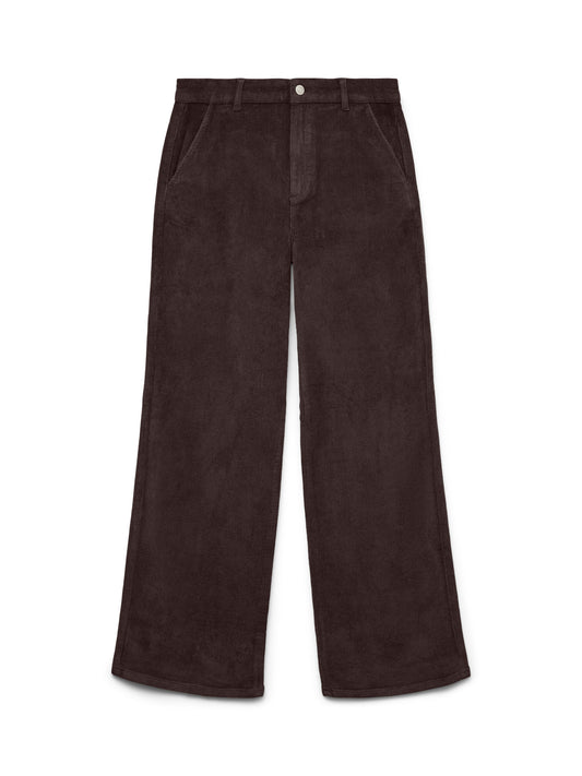 Vero Moda Γυναικείο Καφέ Κοτλέ Παντελόνι Wide-Leg