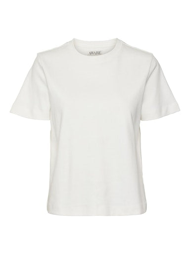 Vero Moda Γυναικείο Λευκό Basic T-shirt από Οργανικό Βαμβάκι
