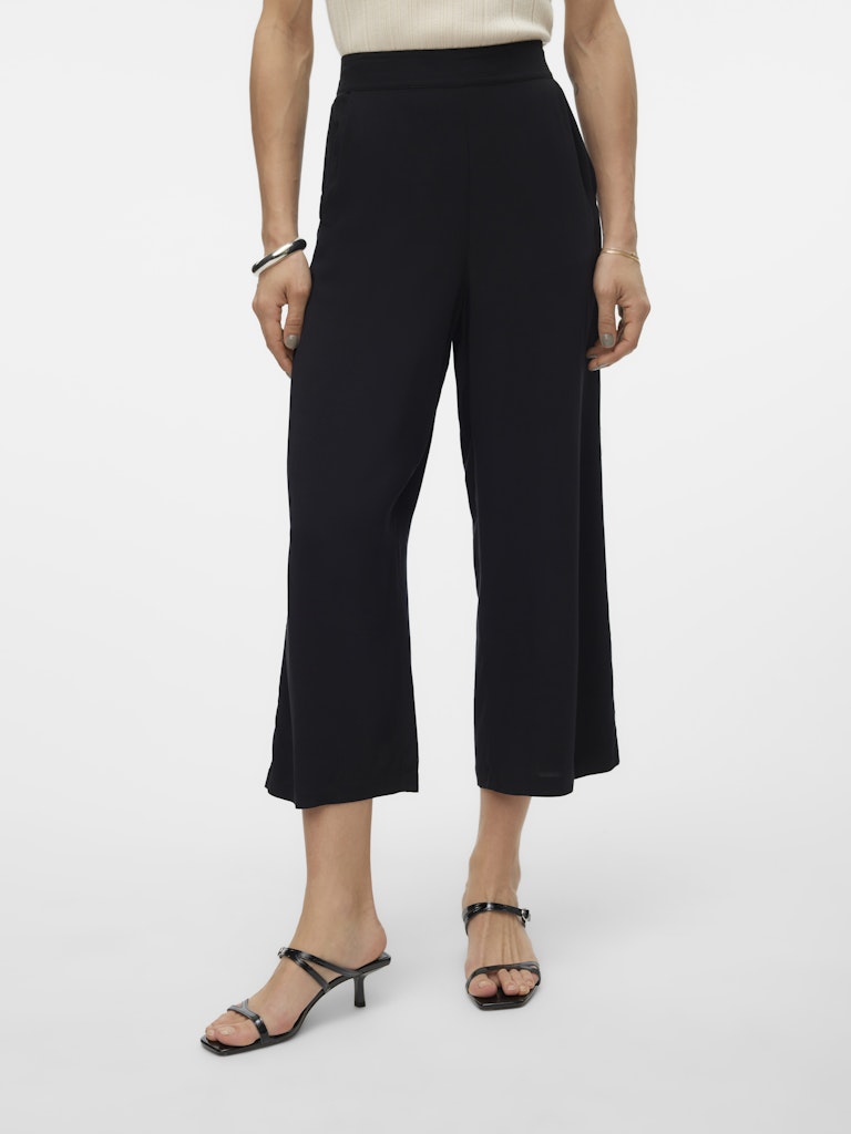 VERO MODA γυναικείο παντελόνι cullote ψηλόμεσο με λάστιχο στη μέση - μπροστινή όψη