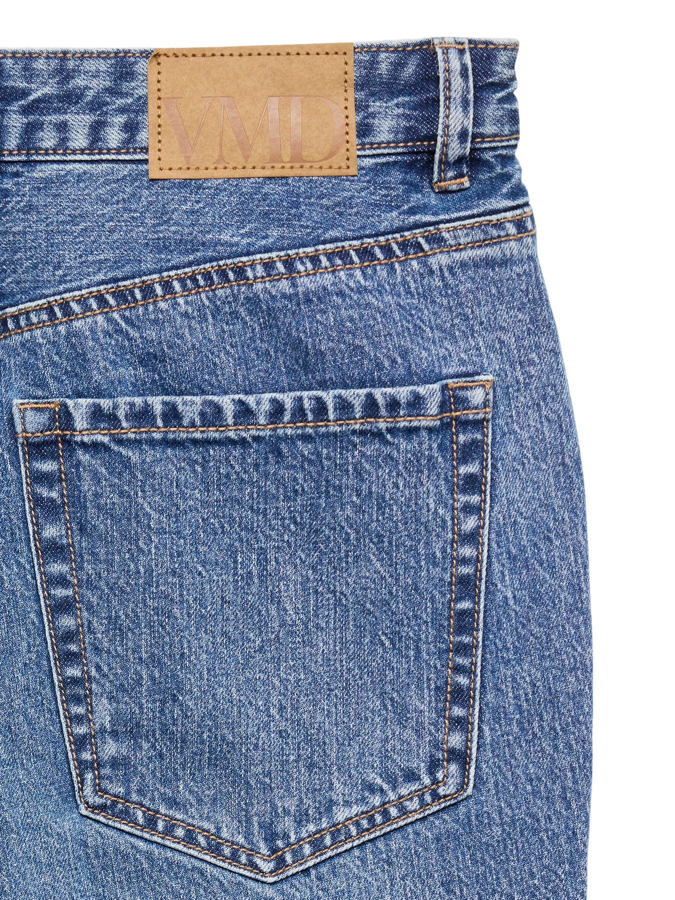 VERO MODA jeans straight fit ψηλόμεσο acid wash medium blue denim - flat lay πίσω