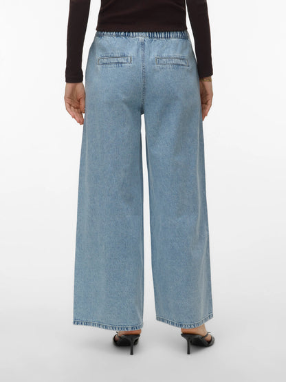 VERO MODA jeans wide leg fit light blue - πίσω όψη