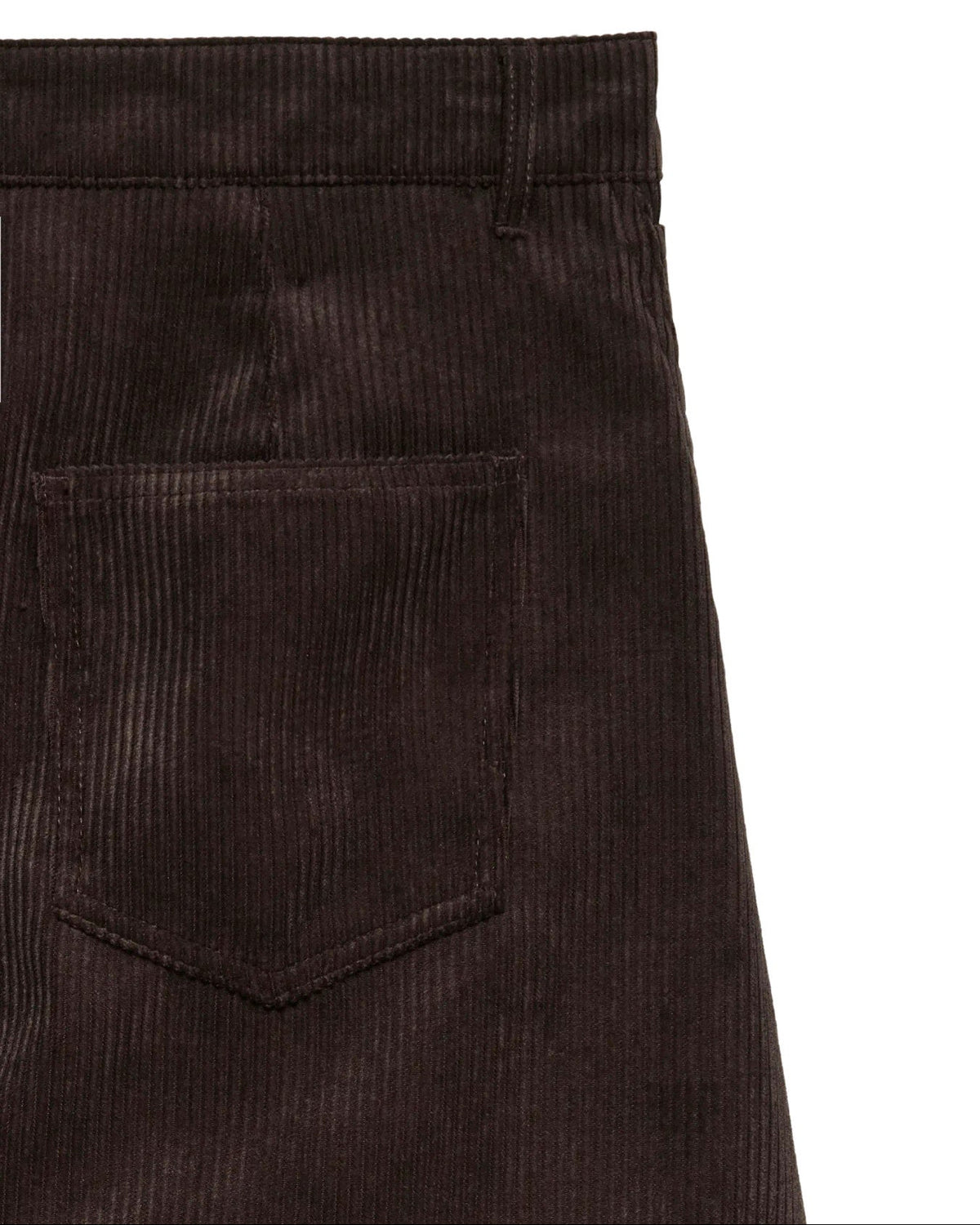 γυναικεία VERO MODA καφέ κοτλέ παντελόνι κοντινό πίσω τσέπη ύφανση κοτλέ λεπτομέρεια
