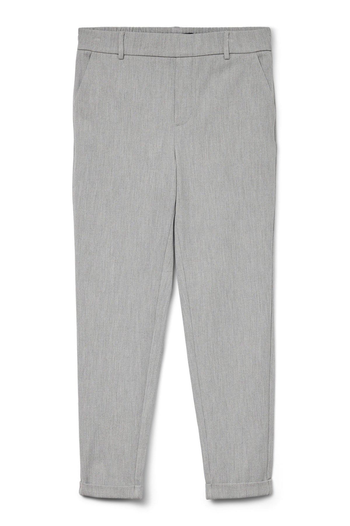VERO MODA παντελόνι ψηλόμεσο straight fit light gray melange - flat lay