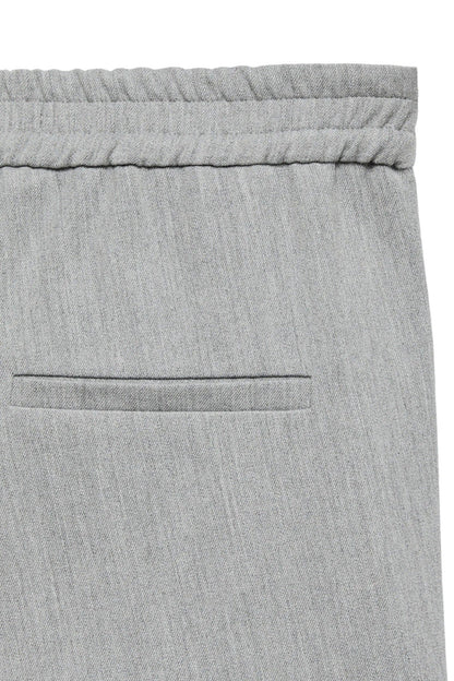 VERO MODA παντελόνι ψηλόμεσο straight fit light gray melange - λεπτομέρεια λάστιχου πίσω