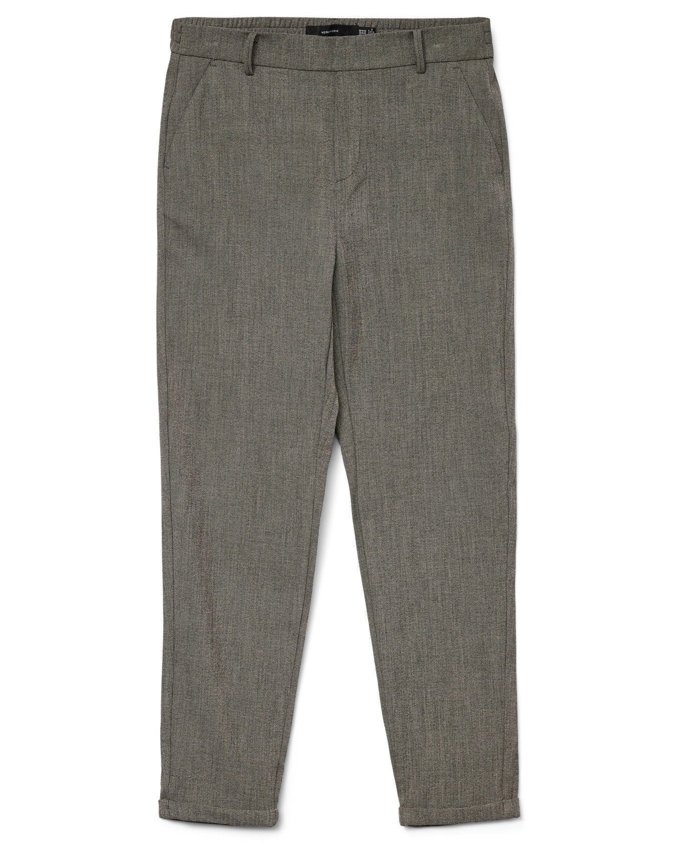 Παντελόνι tapered Vero Moda καφέ μελανζέ flat lay