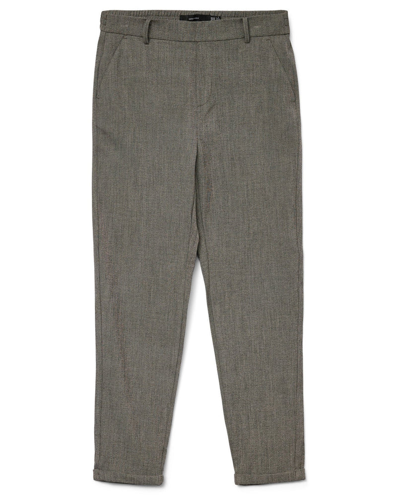 Παντελόνι tapered Vero Moda καφέ μελανζέ flat lay
