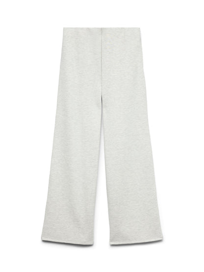 VERO MODA Γυναικείο Παντελόνι Wide Leg Ψηλόμεσο Ανοιχτό Γκρι Μελανζέ