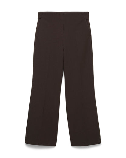 Γυναικείο wide leg παντελόνι VERO MODA σκούρο καφέ, flat lay 
