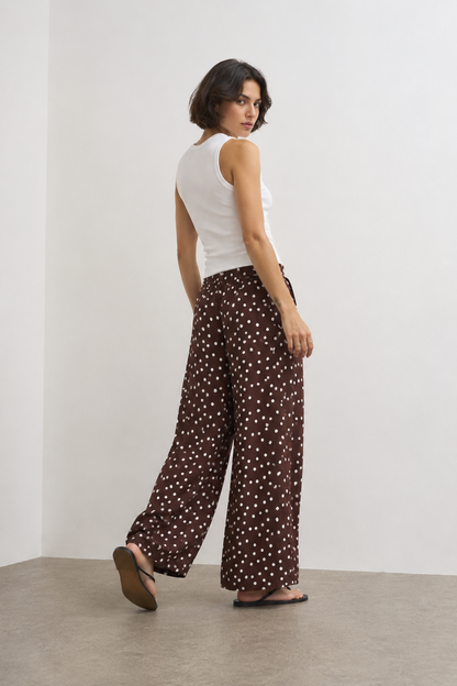 Παντελόνα Wide Leg Πουά