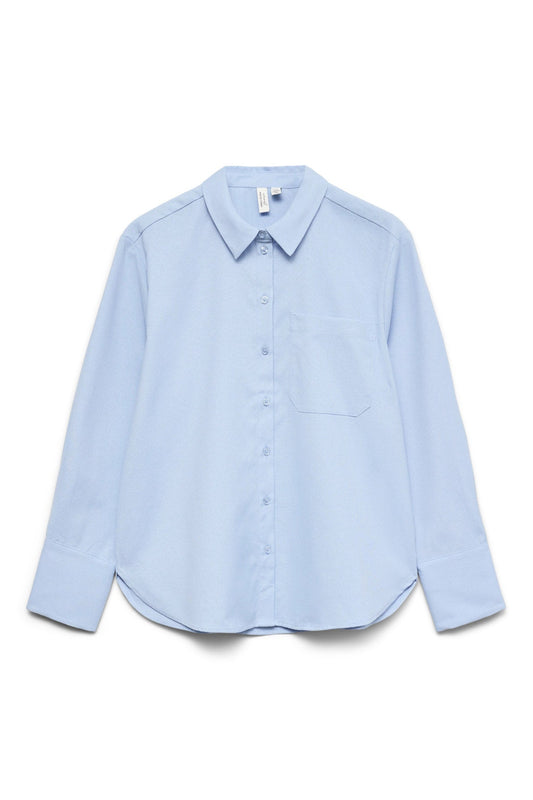 VERO MODA Πουκάμισο γαλάζιο μακρυμάνικο κλασικός γιακάς κανονική εφαρμογή