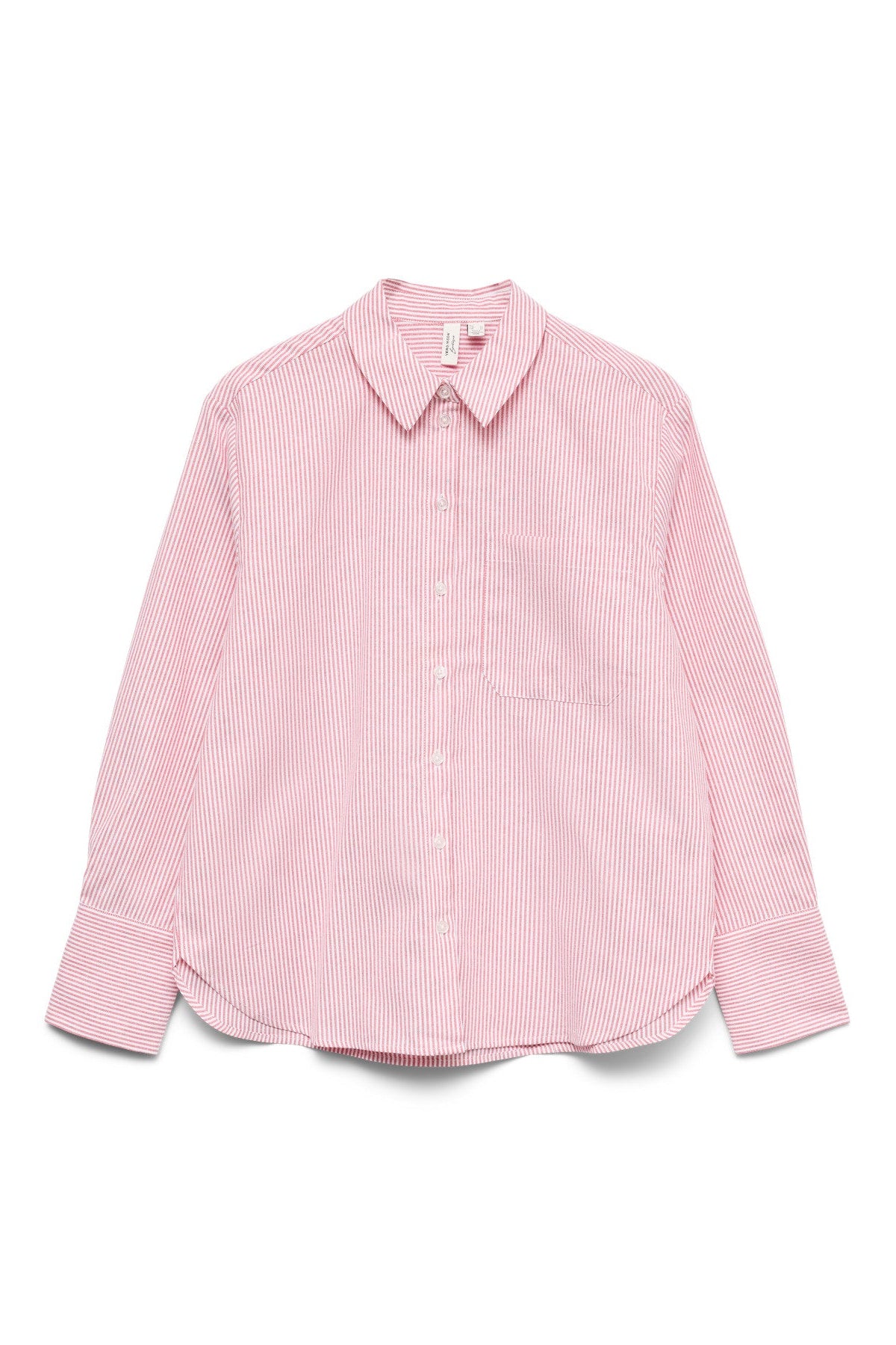 VERO MODA Πουκάμισο Regular Fit Ριγέ Ροζ/Λευκό 