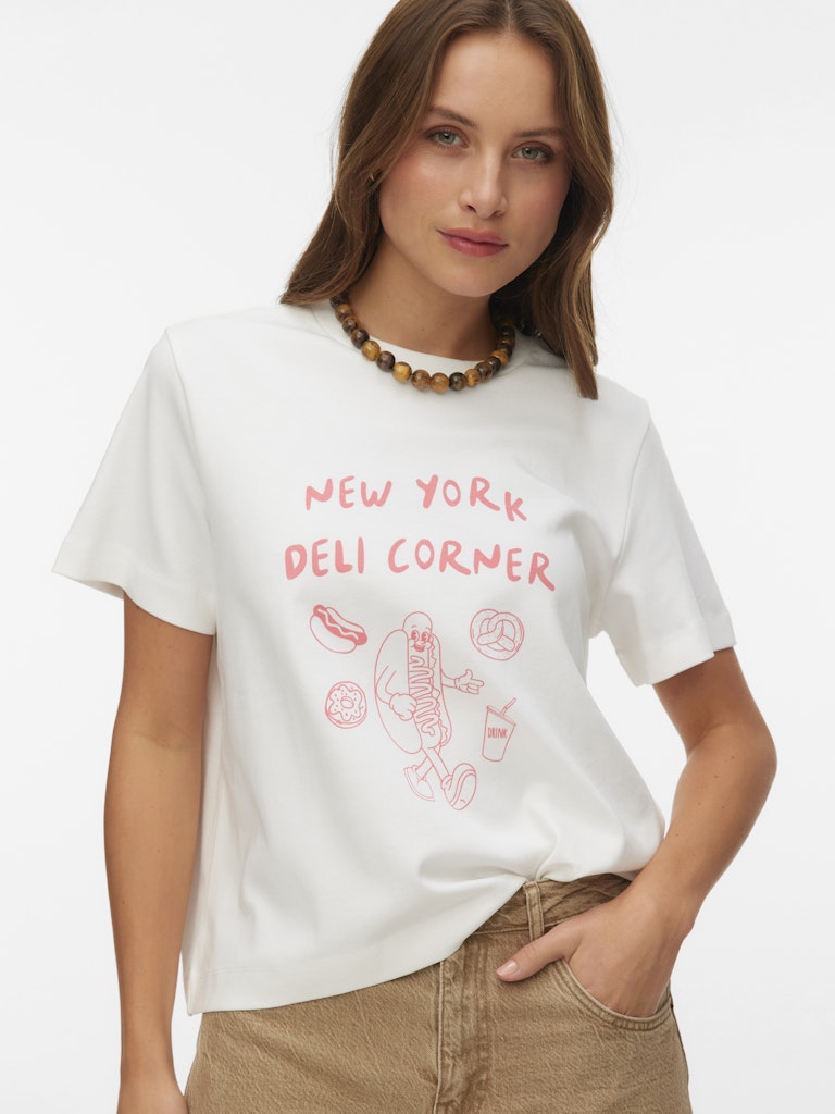 VERO MODA T-shirt New York Deli Corner λευκό - μπροστινή όψη