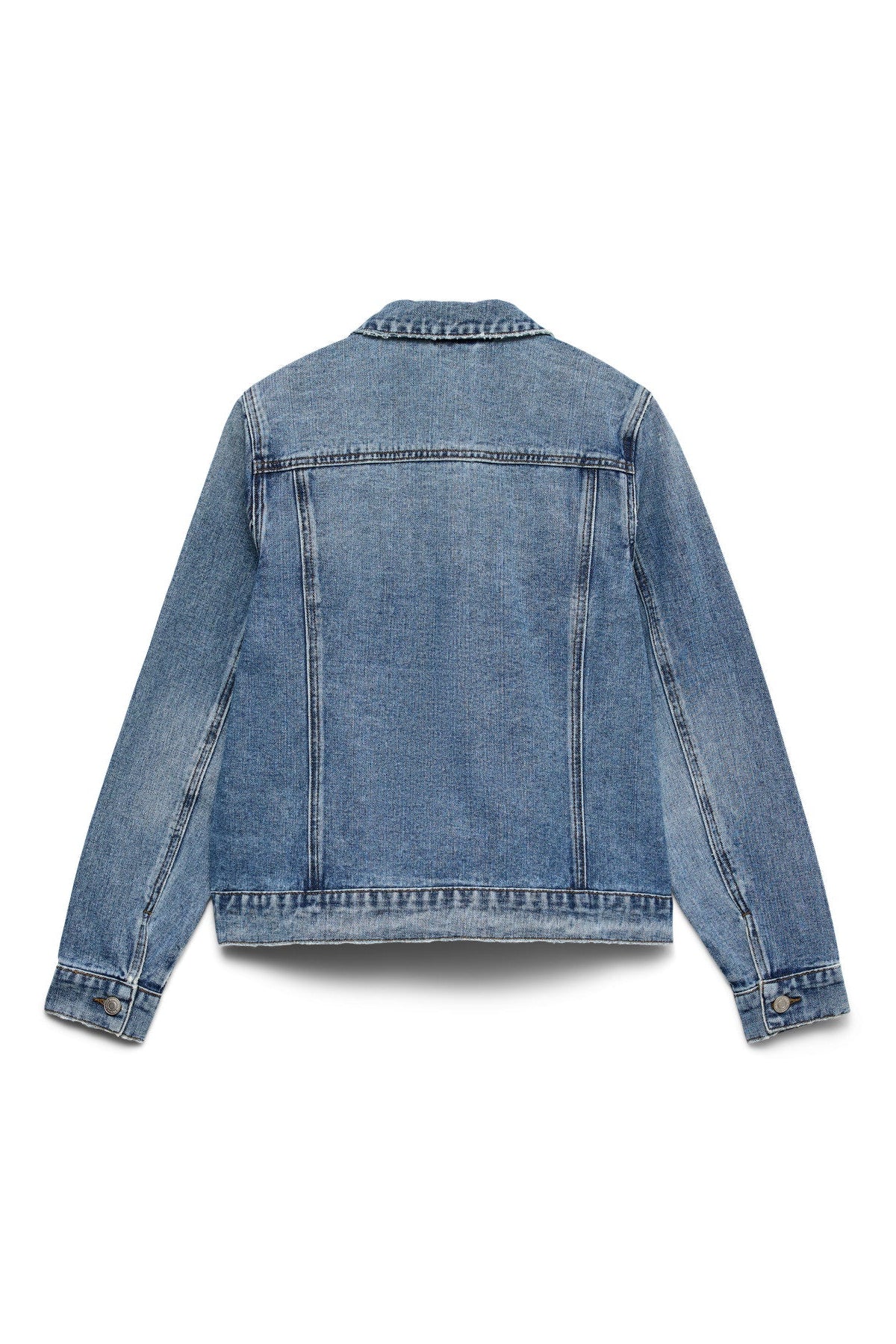 VERO MODA τζιν μπουφάν κλασσική γραμμή medium blue denim - flat lay πίσω