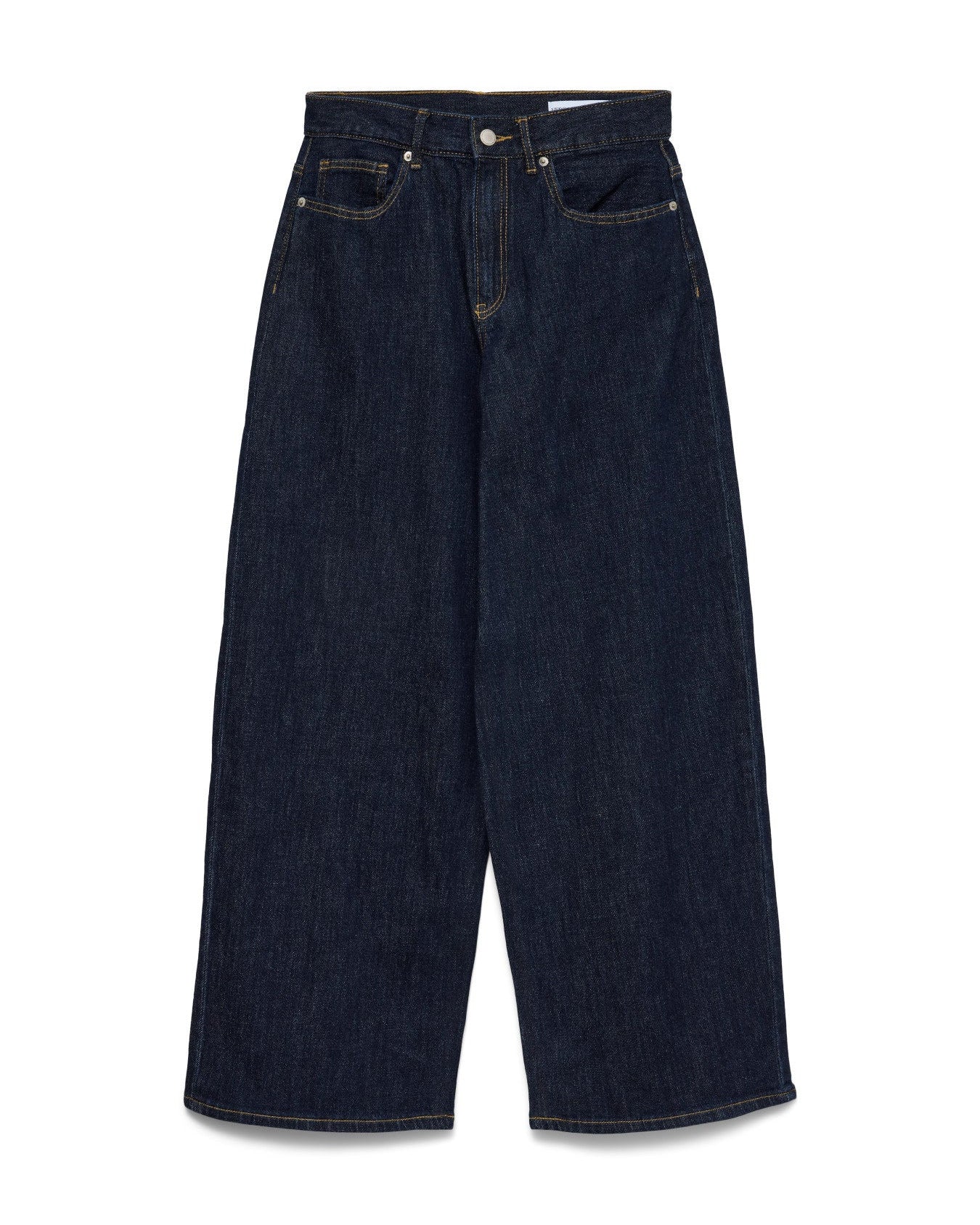 Γυναικείο tapered τζιν Vero Moda σκούρο μπλε denim flat lay, 79% Cotton 20% Cotton Recycled
