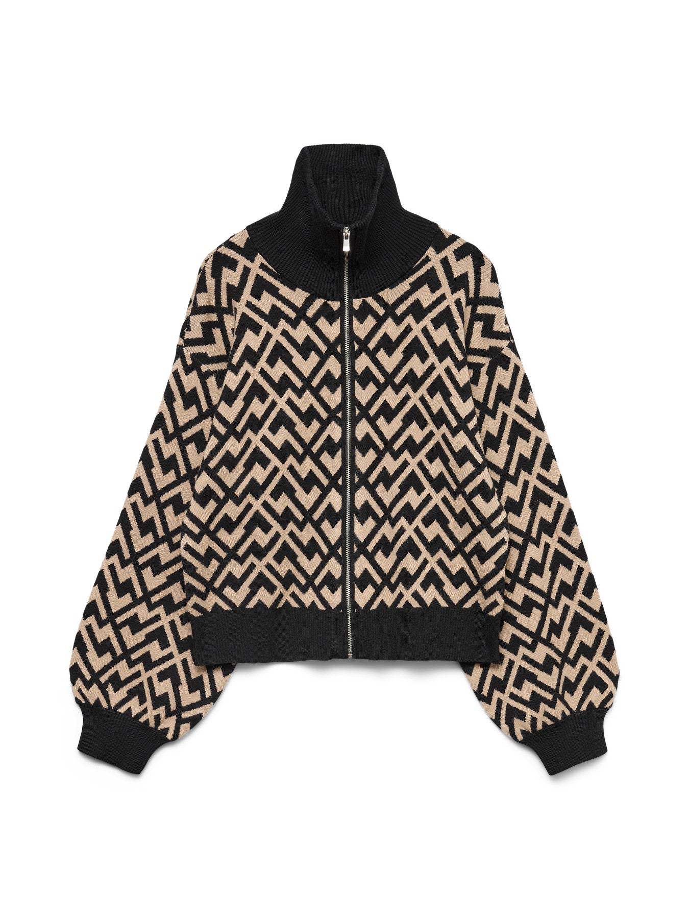 VERO MODA Γυναικεία Ζακέτα Bomber Ψηλός Γιακάς Γεωμετρικό Print 