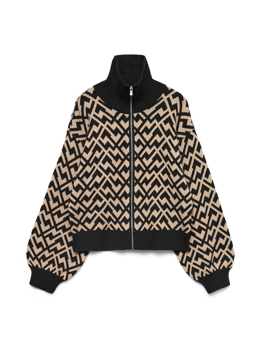 VERO MODA Γυναικεία Ζακέτα Bomber Ψηλός Γιακάς Γεωμετρικό Print 