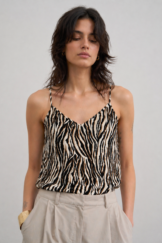 Φανελάκι Animal Print με Ρυθμιζόμενες Τιράντες
