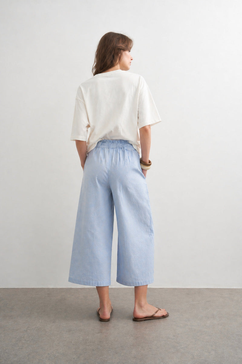 Culotte Παντελόνι Denim Ψηλόμεσο Straight Fit