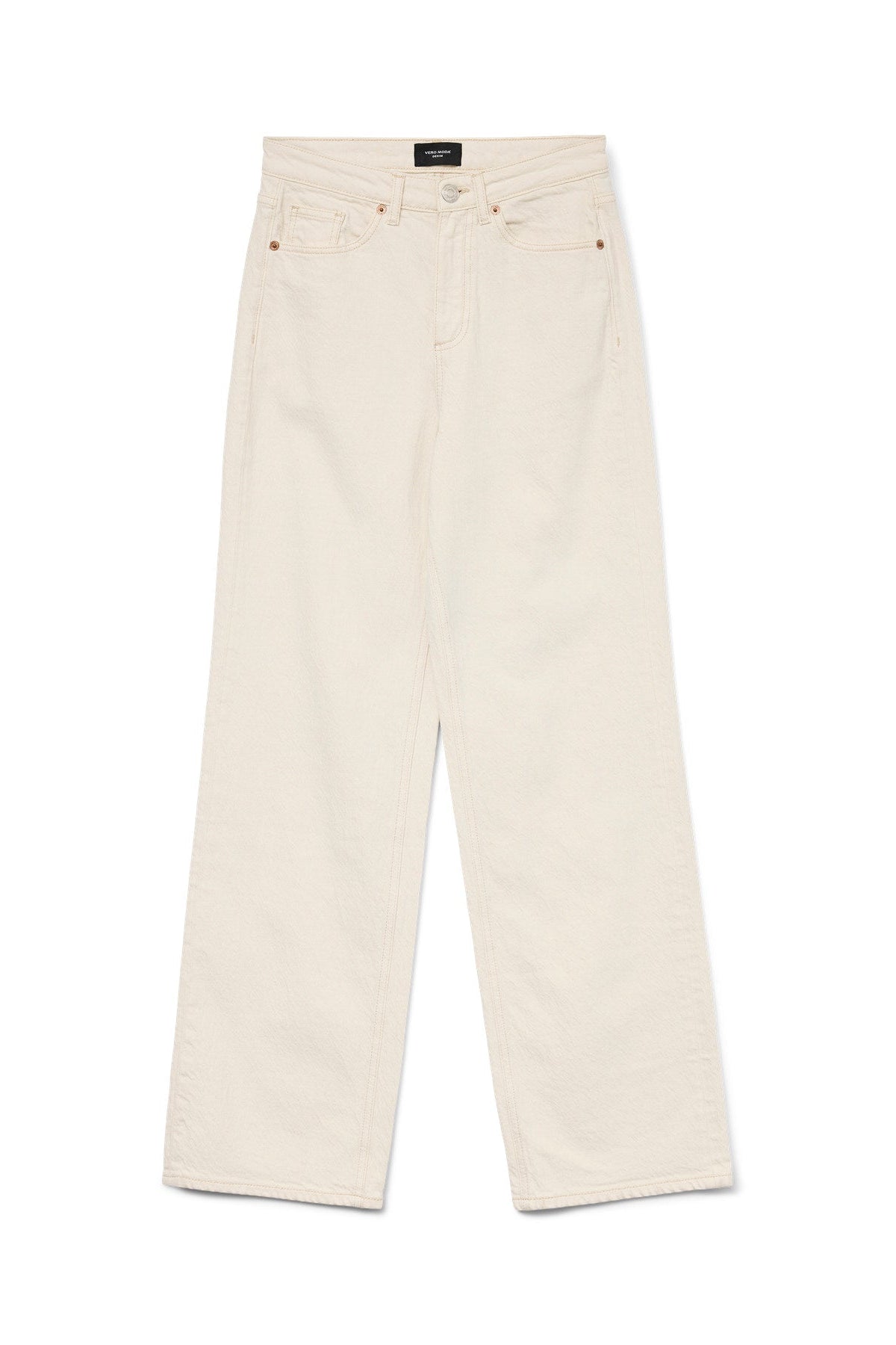 Γυναικείο τζιν παντελόνι εκρού vero moda wide fit επίπεδη λήψη προϊόντος