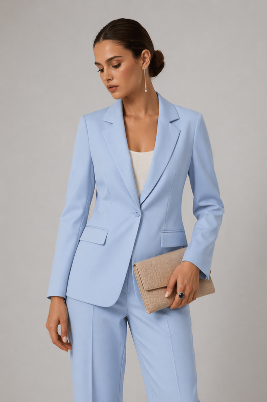 Σακάκι Μονόκουμπο Loose Fit Γαλάζιο