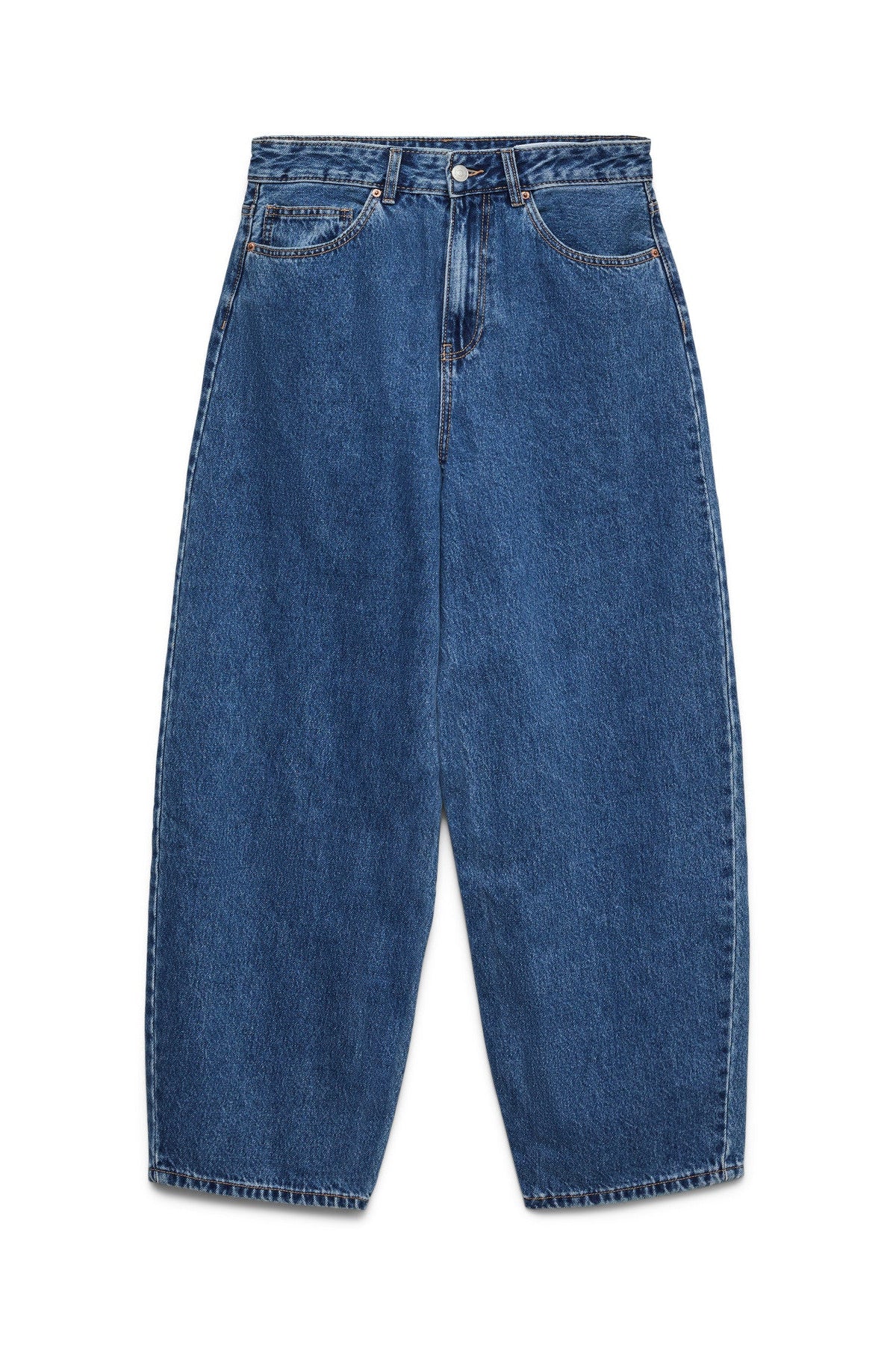 VERO MODA Γυναικείο τζιν barell fit παντελόνι medium blue επίπεδη λήψη προϊόντος