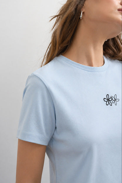 T-shirt από Οργανικό Βαμβάκι Flowers Print